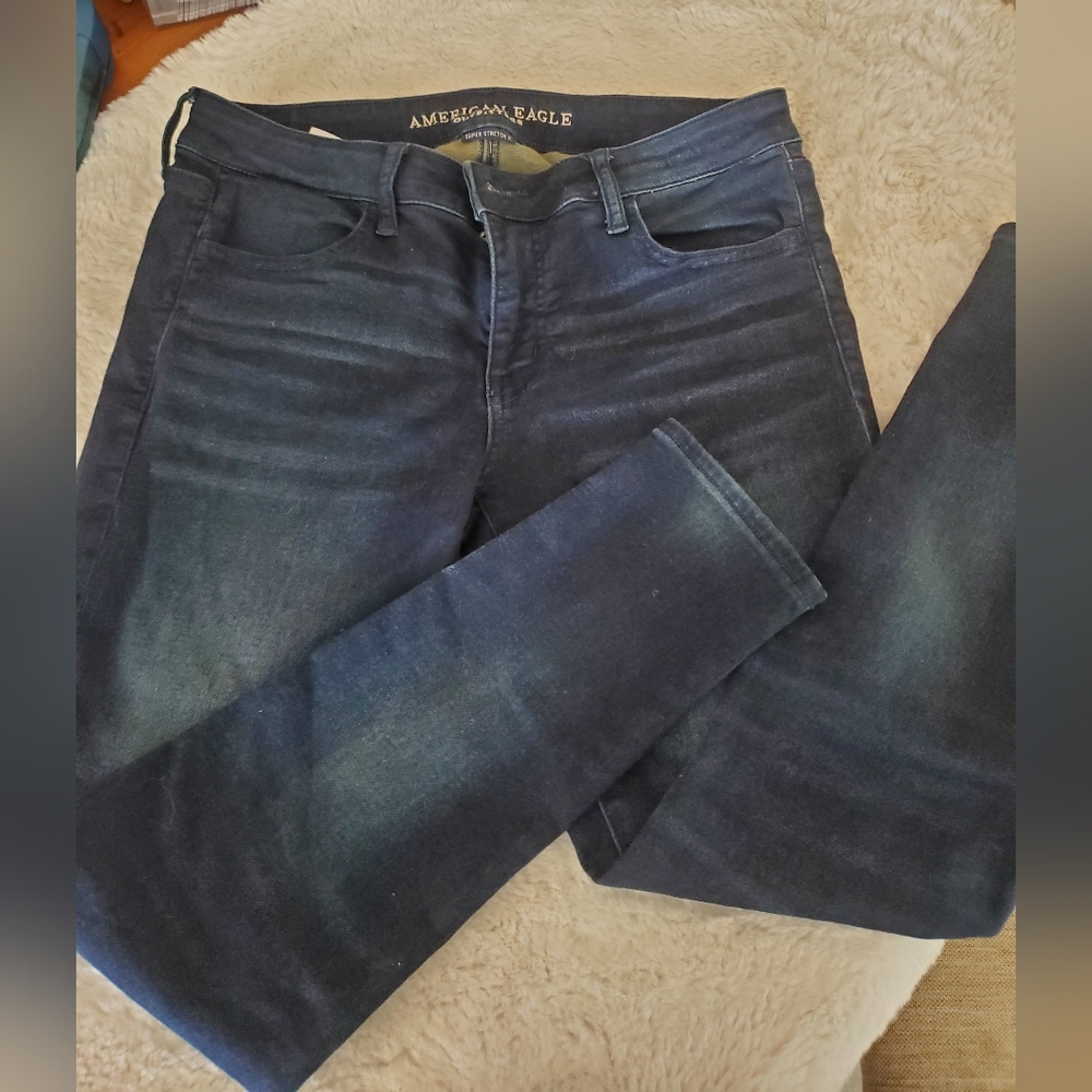 American Eagle outfitter jeggins size 12, dark blue, 86% cotton, super stretch - Picture 3 of 12